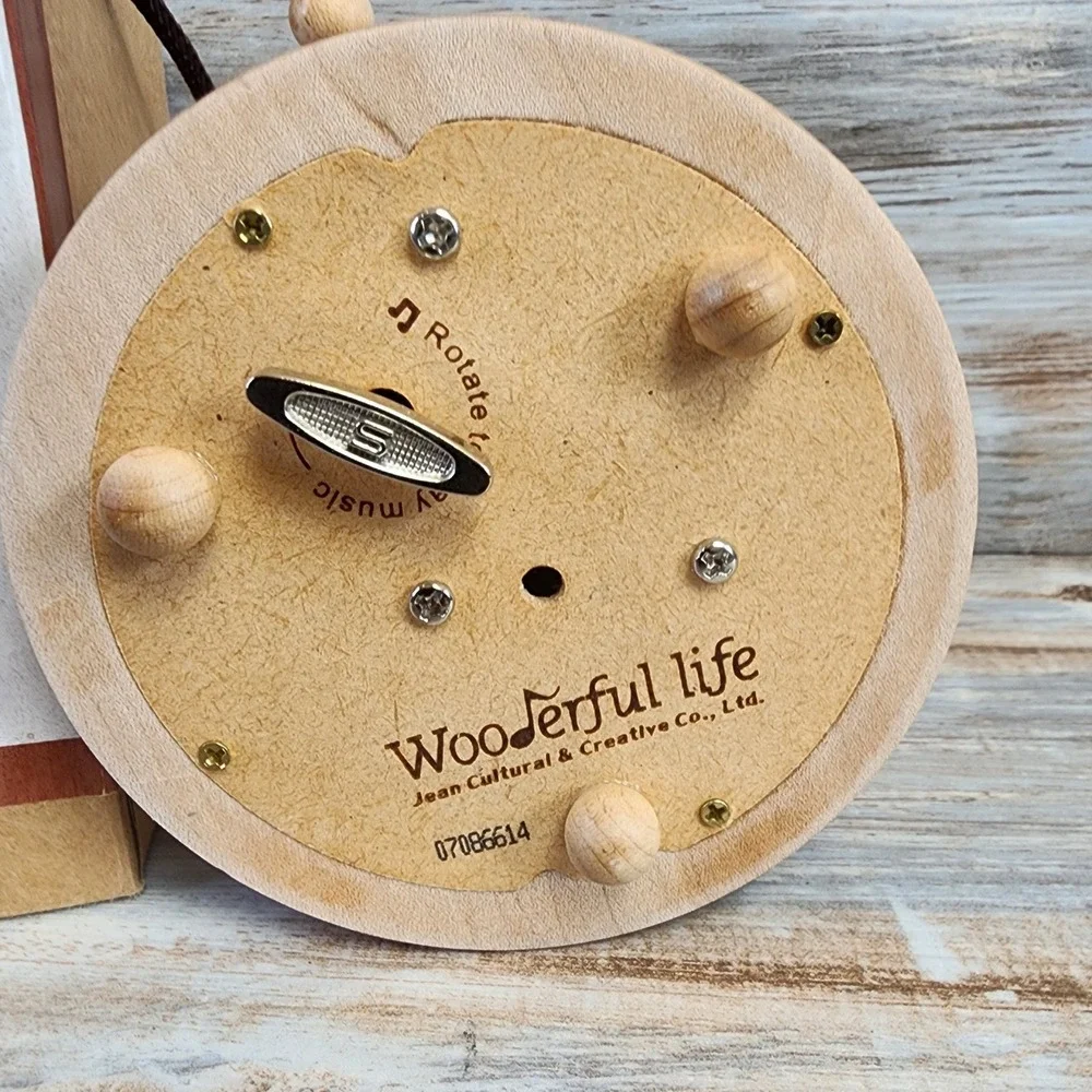 Wooderful Life Handcrafted Wooden Music Box Holiday Gift Tower Christmas Santa